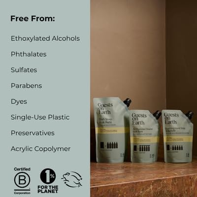 Dish Soap Bulk Refill Concentrate, Citrus Oasis Scent, Plant Based Dish Soap, Makes 5 Bottles, Grease Fighting Dishwashing Liquid with Essential Oils
