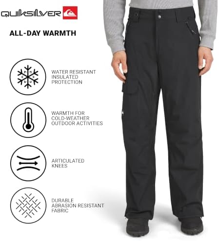 Quiksilver Men's Water Resistant Winter Insulated Snow Pants