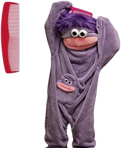 Adult Big Mouth Monster Onesie with Giant Comb, Funny Halloween Cosplay Outfit for Christmas Party Sleepwea