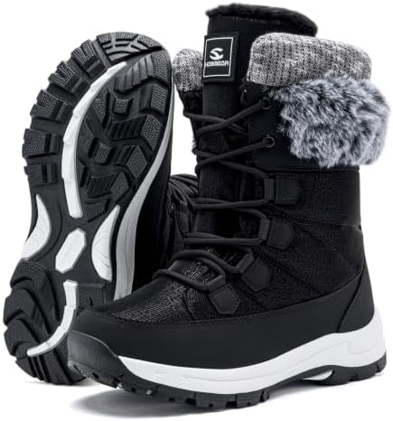 HOBIBEAR Women's Winter Snow Boots Waterproof Warm Mid Calf Lightweight