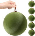 Weysat 6 Pcs 8 Inch Giant Velvet Christmas Ball Ornaments, Olive Green