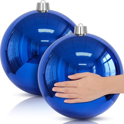 Jerify 2 Pcs 12" Large Christmas Ball Ornaments,Blue
