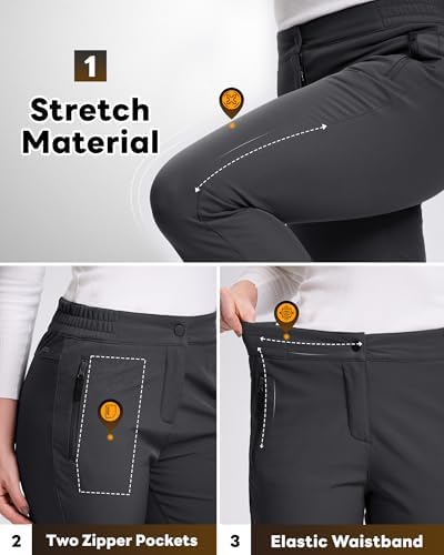 33,000ft Womens Ski Snow Pants Water Resistant Fleece Lined Hiking Warm