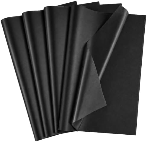 Black Tissue Paper - 100 Sheets Gift Wrapping Paper for Halloween Decor