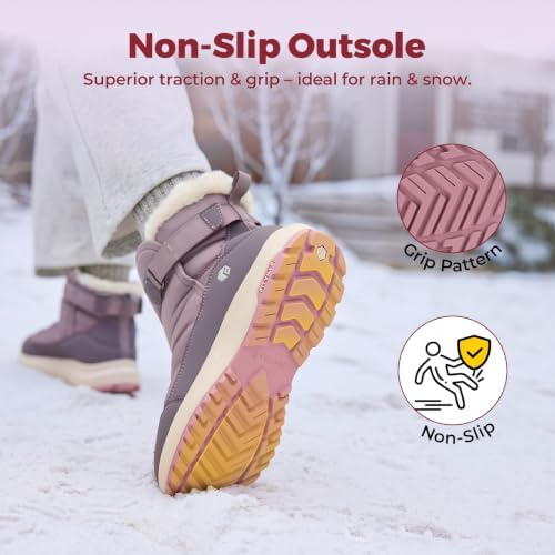 FitVille Snow Boots for Women Wide Width, Warm Fur Lined Winter Boots