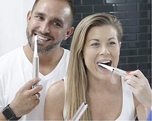 Pop Sonic The Ultimate Pro Toothbrush (Silver) | Rechargeable Tooth Brush w/Up to 40,000 Brush Strokes/Minute - Long-Lasting Dupont Nylon Bristles - for Teens & Adults w/Quadrant Pacer & Timer