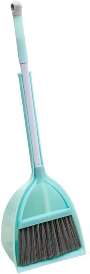 Mini Broom and Dustpan and Telescopic Rod Long Handle Broom, Camping Cleaning Tools, Light Blue