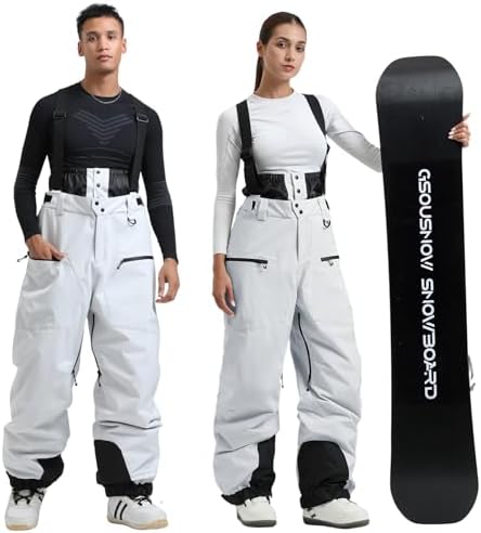 GSOU SNOW Mens Womens Snowboard Pants-Baggy Ski Snow Bibs