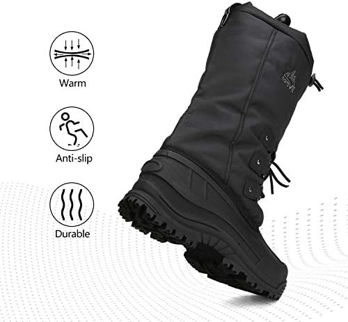 NORTIV 8 Men's Waterproof Winter Snow Boots Insulated