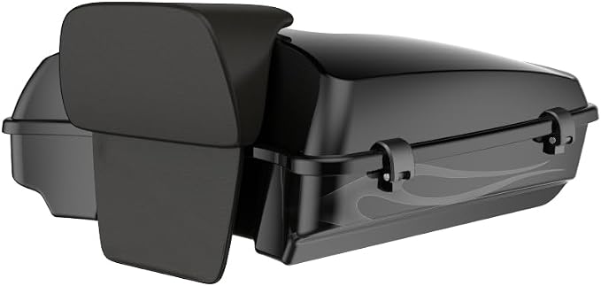 Advanblack 2025 RG Tour Trunk Pack Midnight Firestorm Razor Tour Trunk Pack Backrest Pad for '97-'25 Harley Touring Road King Street Glide Electra Glide CVO models