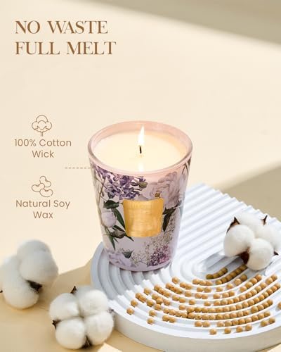 M&SENSE Lavender Glow Soy Candle, 14.1oz, Sleep Calming Candles
