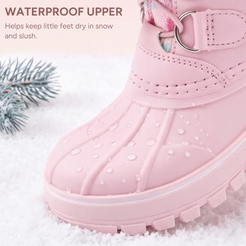 Stelle Girls Snow Boots with Faux Fur Collar Kids Winter Warm Boot