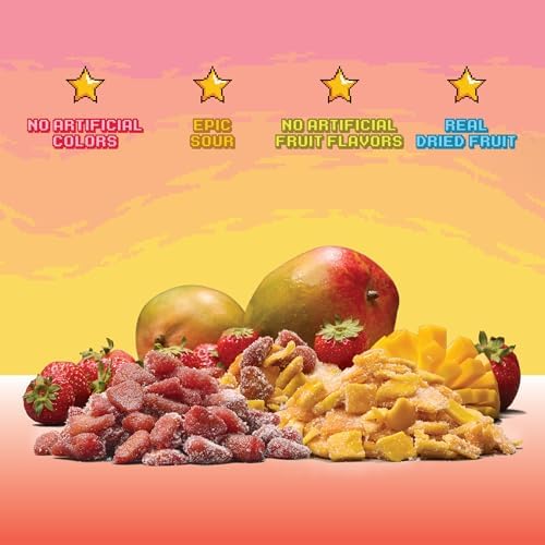 Final Boss Sour Fruit Candy, Strawberry & Mango, Level 2, 4 Pack