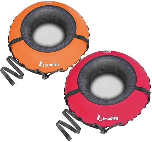Bradley Snow Tubes with 50" Heavy Duty Cover | 2 Pack Inflatable Sledding Tubes