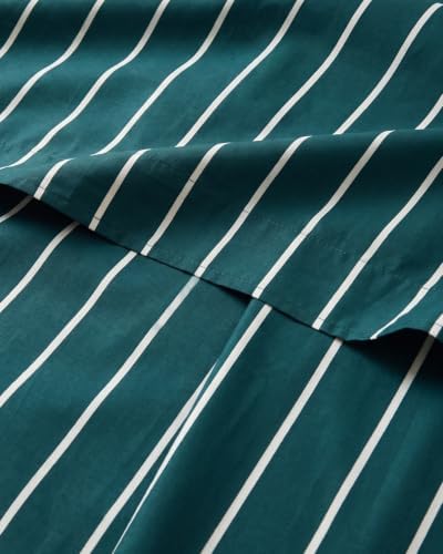 Christmas Sheet Set, Pine Stripe, Holiday Xmas Bedding Set - Twin XL Size