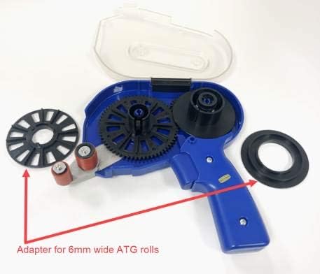 T.R.U ATG-50 ATG Tape Dispenser Gun for Tape: 1/4 in, 3/8 in, 1/2 in, and 3/4 in. Wide on 1 in. Plastic Core (Dispenser with 12 Rolls ATG 1/2")