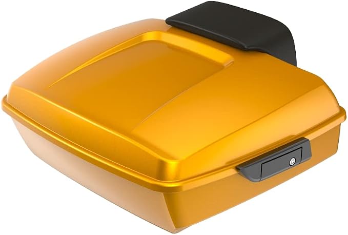 Advanblack Road Glide Tour Trunk Pack Prospect Gold Chopped Tour Trunk Pack Backrest Pad for '97-'25 Harley Touring Road King Street Glide Electra Glide CVO models