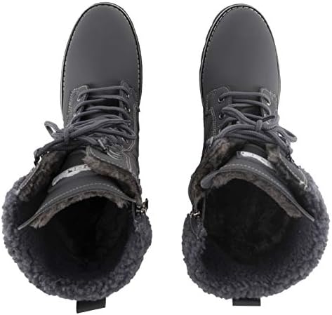 POLAR Womens Faux Fur Warm Thermal Waterproof Outdoor Walking Snow Winter Rubber Sole Calf Boots