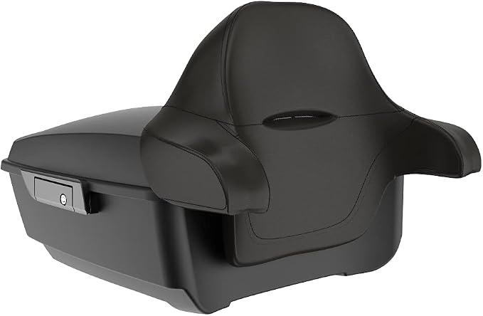 Advanblack Harley Road Glide Tour Trunk Pack Denim Black King Tour Trunk Pack Luggage +Wrap-Around Backrest Pad for '97-'25 Harley Touring Road King Street Glide Electra Glide CVO models