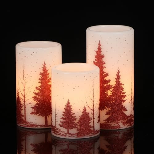 Christmas Tree Flameless Candles Battery Operated with 6H Timer