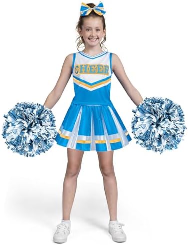 Spooktacular Creations Halloween Girl Cheerleader Costume, Cheer Uniform Set, Cheerleading Outfit for Halloween DressUp Party