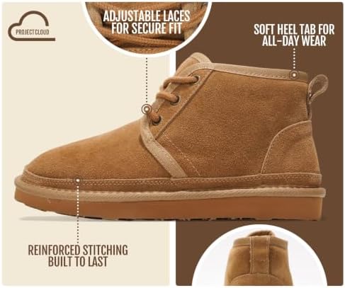 Project Cloud 100% Genuine Leather Ankle Boots for Women Chukka Booties