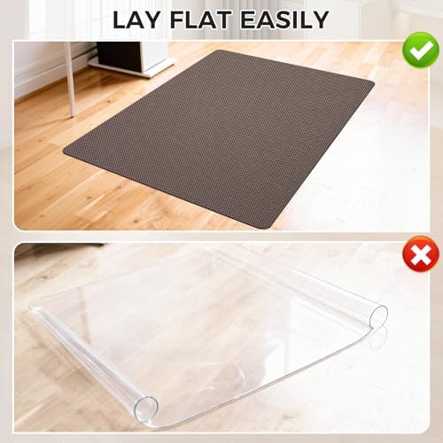 Sycoodeal Chair Mat, 40" x 55" Office Chair Mat for Hardwood and Tile Floor, Heavy Duty Floor Protector for Rolling Chairs, Non-Slip,Computer Mat for Home Office(Coffee)