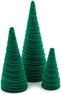 Your Heart's Content Green Velvet Trees Set of 3, Mantel Decor, Holiday Entryway, Wedding Centerpiece, Bontanical Color, Minimalist Decor, Tree Figurines (Green)