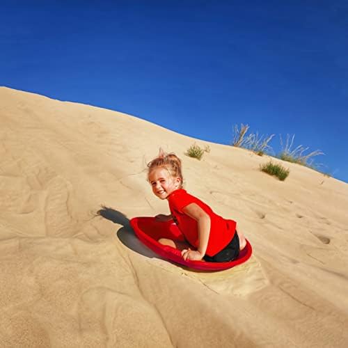 Era 26-inch Avalanche Adventurer Sled — 1 Rider Kids' Plastic Saucer for Year-Round Fun on Sand and Grass Hills, Red