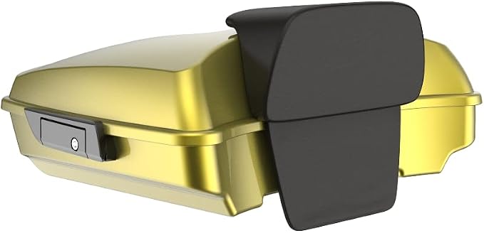 Advanblack Road Glide Tour Trunk Pack Eagle Eye Yellow Razor Tour Trunk Pack Backrest Pad for '97-'25 Harley Touring Road King Street Glide Electra Glide CVO Models
