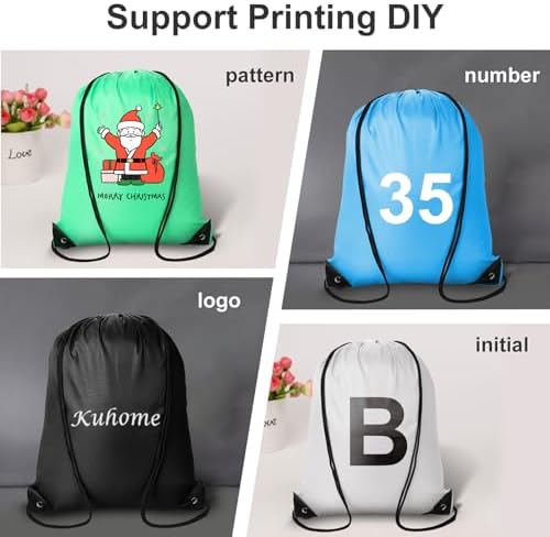 Kuhome 20Pcs Drawstring Backpacks Bulk String Bag Cinch Sack Pack Storage Knapsack Polyester Gift Bags Sports Drawstring Bags for Trip Gym Party Bags(20 Colors)