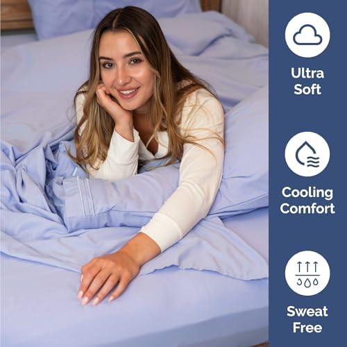 Twin Size 3 Piece Sheet Set - Comfy Breathable & Cooling Sheets - Lavender