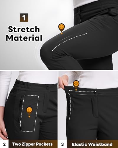 33,000ft Womens Ski Snow Pants Water Resistant Fleece Lined Hiking Warm