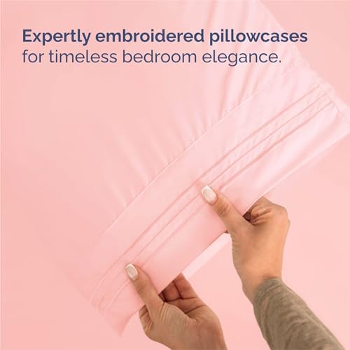 King Size 4 Piece Sheet Set - Comfy Breathable & Cooling Sheets - Baby Pink