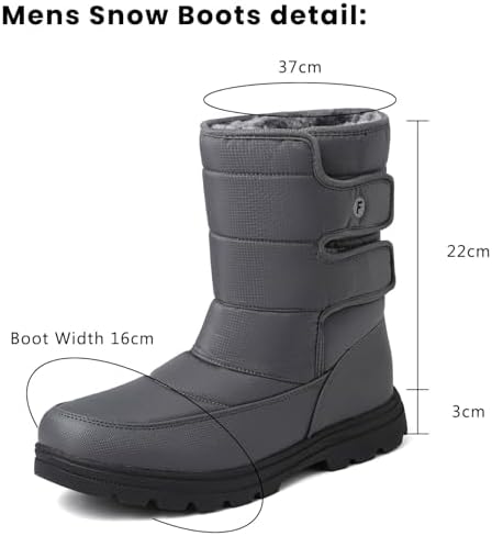 todaysunny Mens Snow Boots Waterproof Womens Winter Boots Fur Lined Warm Lightweight Mid-Calf Casual Outdoor Cold Weather Shoes Unisex