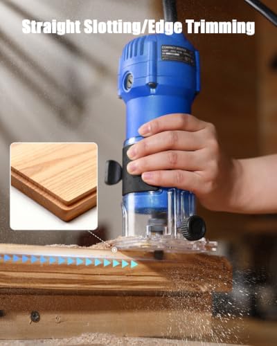 AVID POWER Compact Wood Router Tool for Woodworking 630W 5.3 Amp, Trim Bits