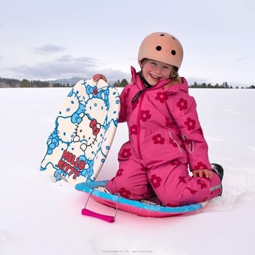 Hello Kitty and Snow Buddies by Sno-Storm Sled with Handles and Tow Rope | Graphic top Deck with High Density Slick Bottom | 3D Molded Foam Construction | Outdoor use for Winter | Snow Sled 2PK