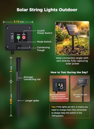 6 Pack 600LED Solar Christmas Lights Outdoor Waterproof, Green 240 FT