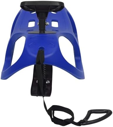 Snow Sled for Kids, Single Rider Winter Sleigh with Steering Wheel & Pull Rope, Outdoor Winter Toboggan, 220 Lbs Load Capacity, Pull Rope Saddle-Shaped Seat Sled for Snow Tubing & Sledding(Blue)
