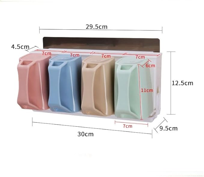 Toothbrush Rack Traceless Toothbrush Holder Wall-Mounted Toothbrush Holder with Sink for Storage of Toothbrush, Toothpaste, Cosmetics Bathroom Toothbrush Holder