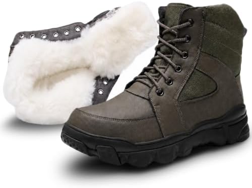 Men’s Shearling Lined Waterproof Leather Snow Boots