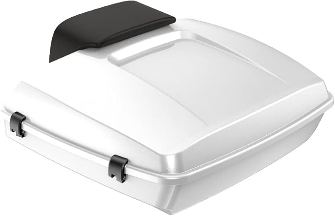 Advanblack Road Glide Tour Trunk Pack White Hot Pearl Razor Tour Trunk Pack Backrest Pad for '97-'25 Harley Touring Road King Street Glide Electra Glide CVO models