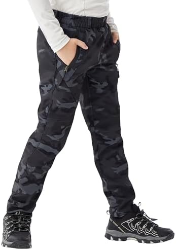 WULFUL Kids Waterproof Snow Ski Pants Boys Girls Outdoor Winter Fleece Hiking Insulated Snowboard Pants