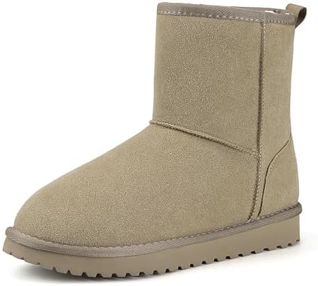 Mishansha Suede Winter Snow Boots for Women Warm Faux Fur Lined Waterproof