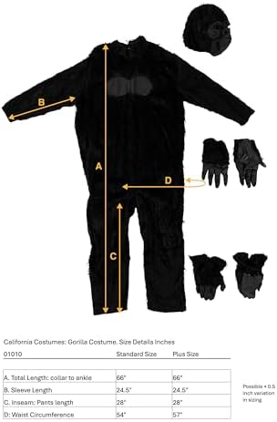 California Costumes Adult Gorilla Costume Standard