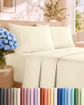 Full Size 4 Piece Sheet Set - Comfy Breathable & Cooling Sheets - Off White