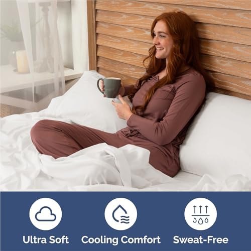 King Size 4 Piece Sheet Set - Breathable & Cooling Sheets - Antique White