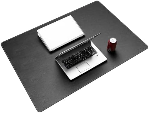 CENNBIE 39.4" x 27.5" Leather Desk Mat,Computer Mouse Pad XXL (Black)