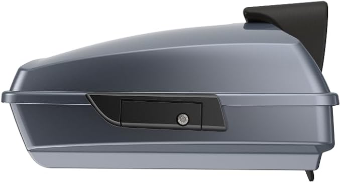 Advanblack Road Glide Tour Trunk Pack Gauntlet Grey Metallic Razor Tour Trunk Pack Backrest Pad for '97-'25 Harley Touring Road King Street Glide Electra Glide CVO models