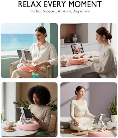 Miledi Tablet Pillow Stand for Bed with 360° Rotating Holder, Pink